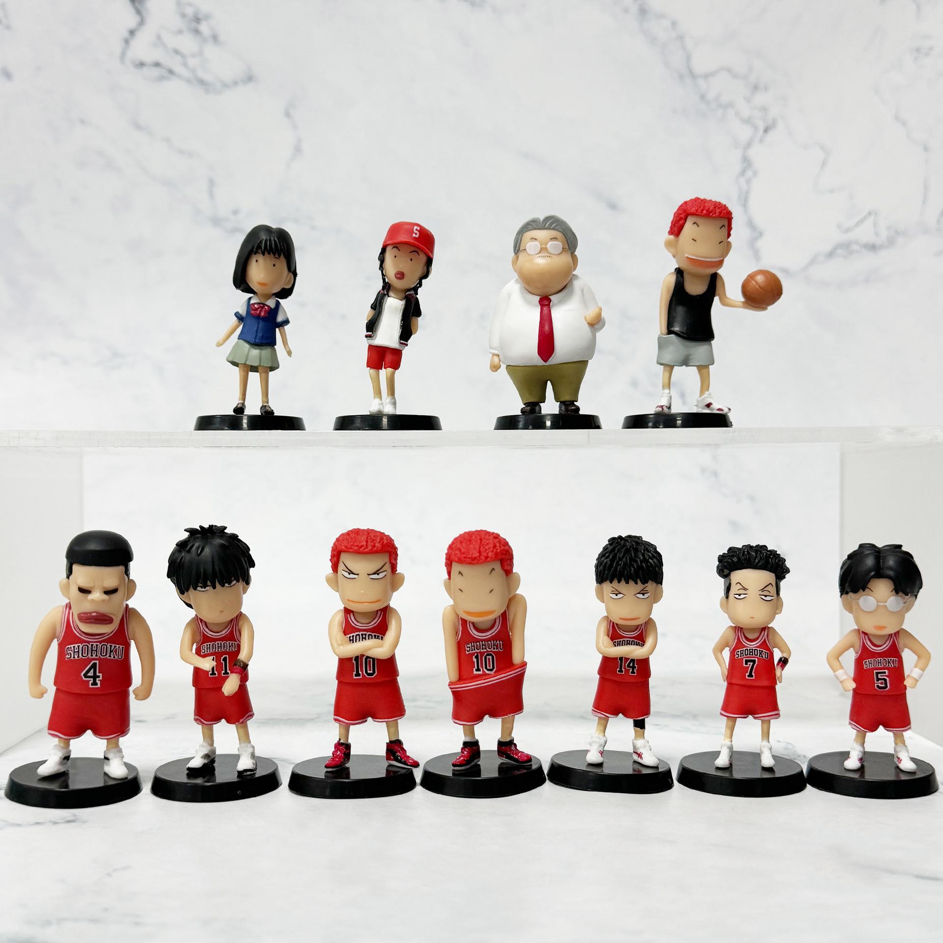 11pcs/set Slam Dunk Hanamichi Sakuragi Kaede Rukawa Hisashi Mitsui Ryota Miyagi Anzai Mitsuyoshi PVC Figure Toys no box