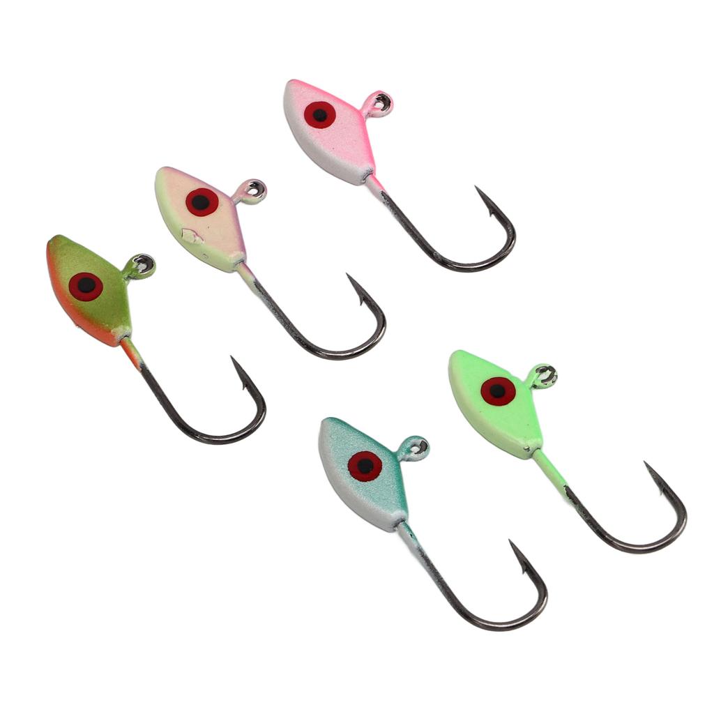 50 BUC Cârlig Pescuit pe Gheață Vârf Ascuțit Lustruit Colorat Formă Realistă Portabil Kit Cârlige Pescuit pe Gheață pentru Iarnă