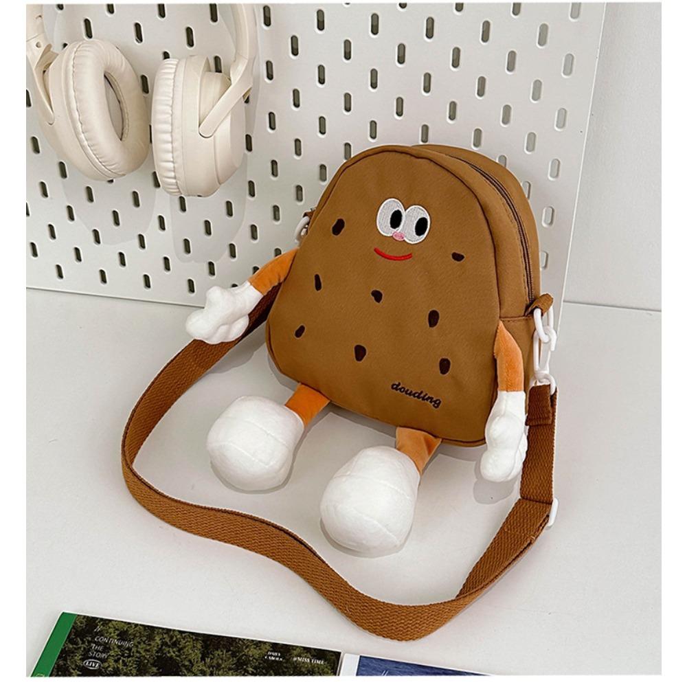 

New children s bag foreign personality cookies girls small satchel women cute trend shoulder messenger bag темно-коричневого кольору