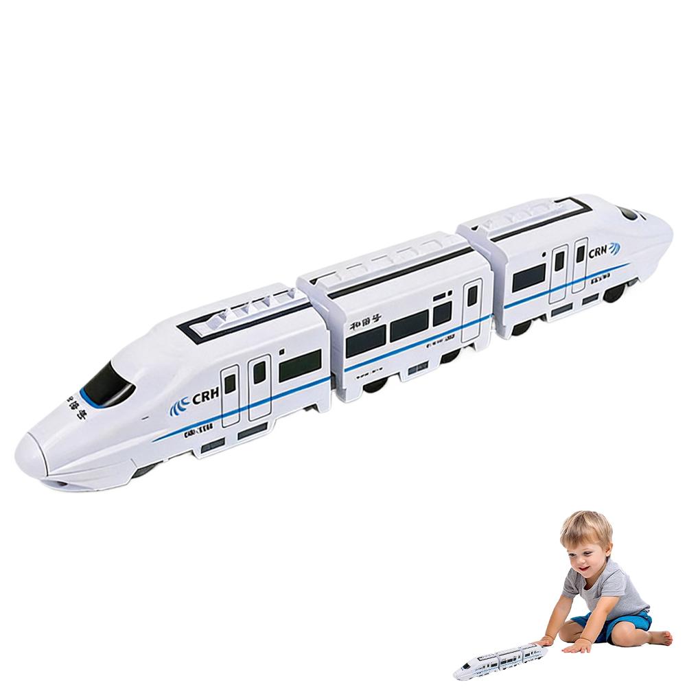 Electric DIY High-Speed Train Toy For Kids - Realistic Bullet Train With Universal Wheels Flashing Lights & Train Sound Effects