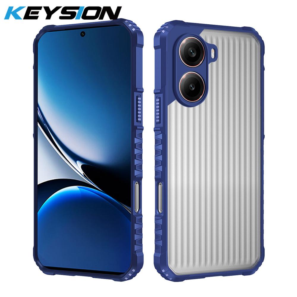 KEYSION Heavy Duty Shockproof Phone Case for Xiaomi POCO C71 Soft Silicone+PC Translucent Matte Back Cover for Redmi A5 171mm