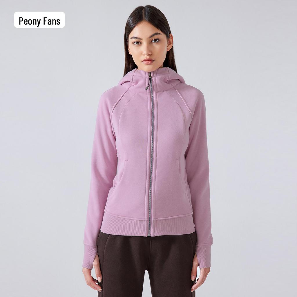 Women's Thickened Hooded Sports Jacket for Autumn/Winter - Casual Outerwear for Yoga & Fitness