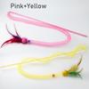 2pcs Feather Teasing Cat Stick Elastic Mesh Tube Cat Toy Rod Kitten Interactive Toys Pet Wand