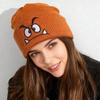 1PC Ladies' Warm Pullover Hat with Emoji Pattern, Warm Hat Without Brim, Suitable for Daily Commuting and Outdoor Sports Use