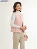 WOFOCSY Ultralight Down Vest with or Crew Lightweight and Includes Storage SY135 Women's V-Neck Neck, Warm, Pouch, (JP, Alphabet, XL, Pink)