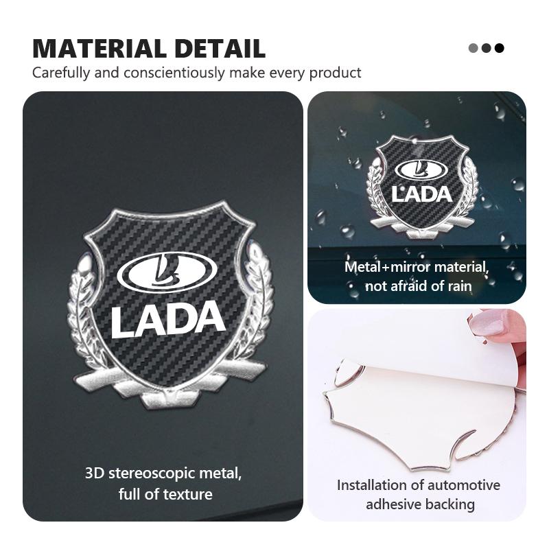 3D Metal Car Wheat Ear Shape Sticker Body Trunk Decor Sticker For Lada Vesta Granta Largus Vaz Samara Vesta Niva 4X4 2110