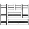 Wall Shelf Set 6 pcs Black Oak Effect 100 x 25 x 30 cm