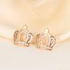 Seiko Full Diamond Crown Stud Earrings Raw European and American Style Earrings