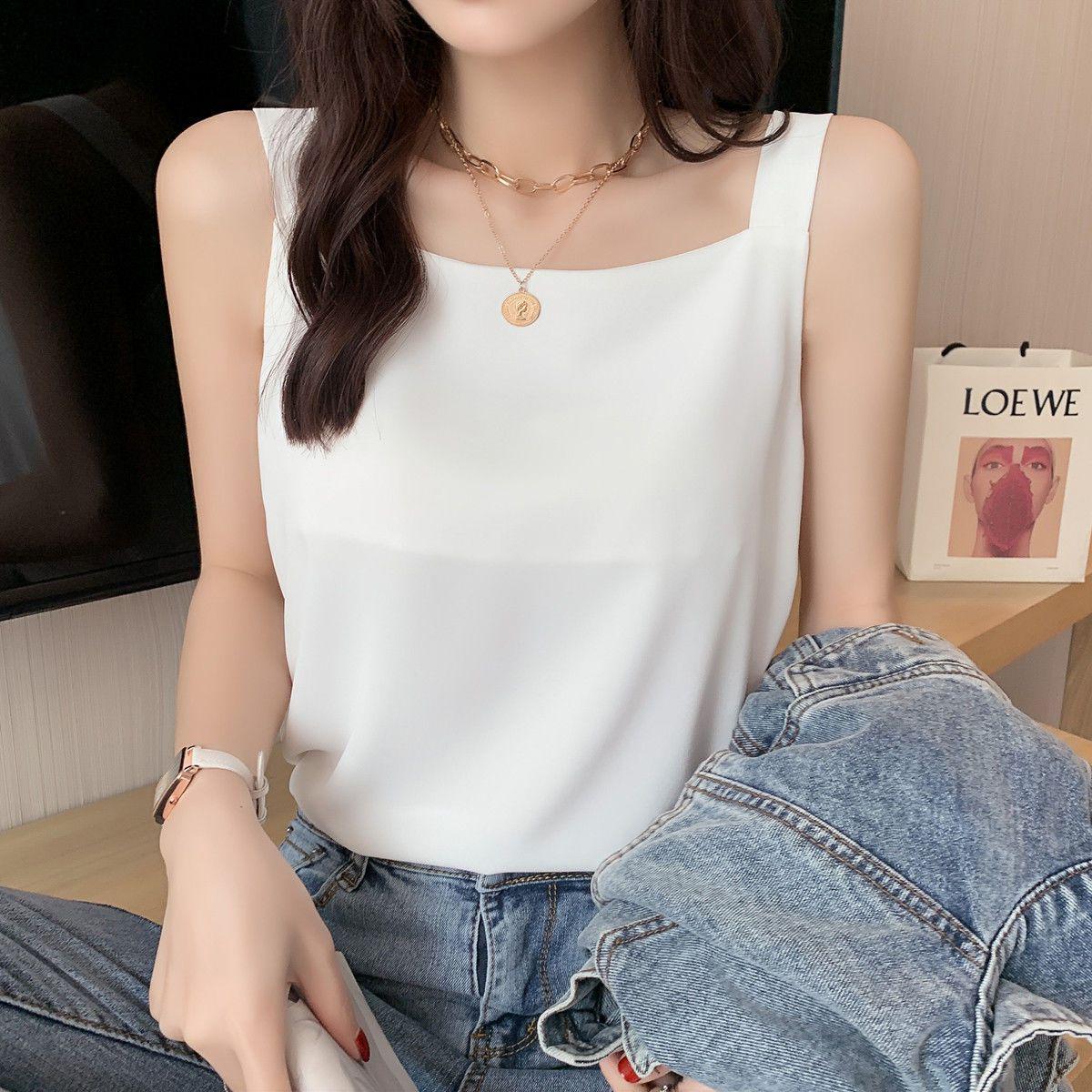 Women s Loose Chiffon Camisole Vest - Sleeveless Summer Top S 75-95 lbs