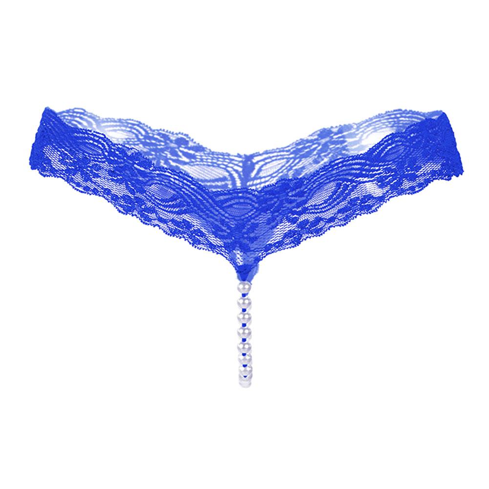 Women G String Faux Pearls See Through Sexy Transparent