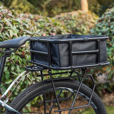 Yousheng Bike Rear Storage Basket with Liner Cargo Net Heavy Duty Large Capacity Universal MTB Road Mountain Bicycle Metal Basket Bike Accessories