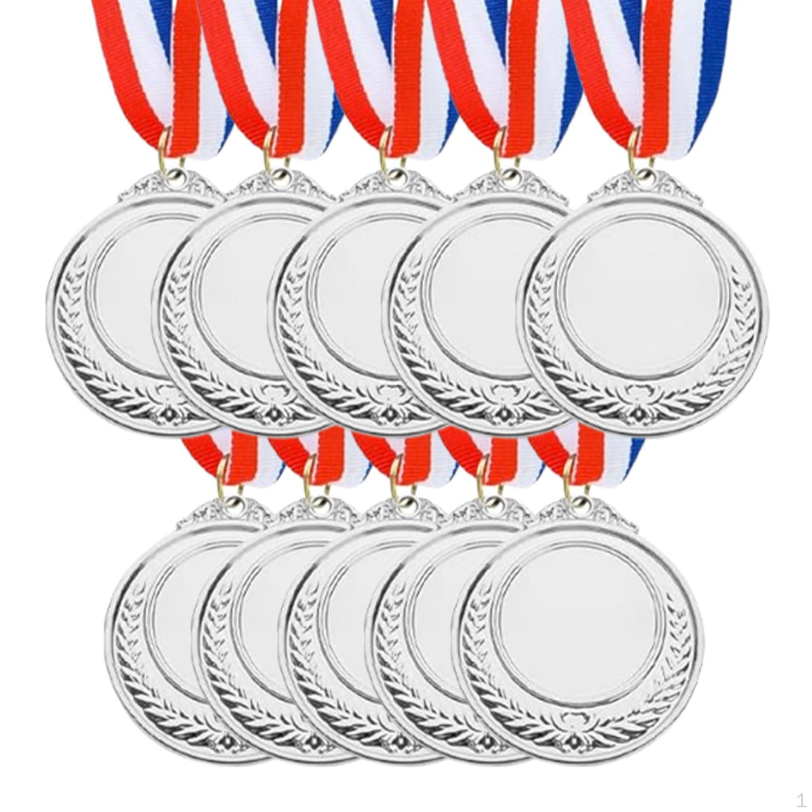 

10x Детская наградная медаль с шейной лентой Командный трофей за участие для игр, соревнований, спорта