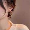 Luxury Female White Red Enamel Round Hoop Earrings Vintage  Gold Color Wedding Jewelry For Women