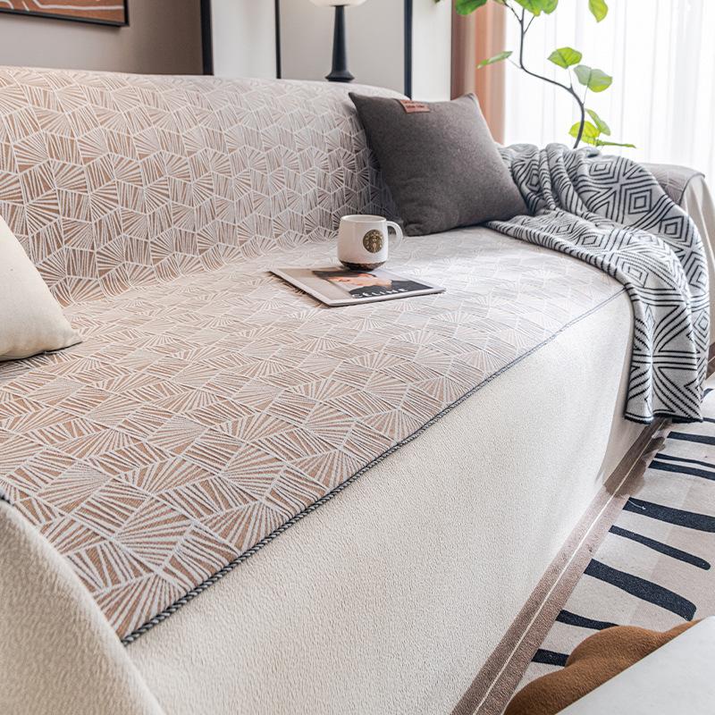 EIFLOY-Luxury Patchwork Chenille Sofa Towel, Anti Scratch Couch Chair Cover 3/4/5 Seater Decorative Throw Blanket for All Season