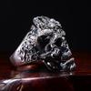 Retro Skull Ring For Men Silver Color Punk Gothic Open Ring Handmade Biker Rock Hiphop Domineering Jewelry Accessories Gift Man