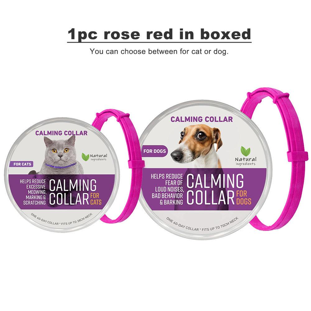 

38/70 см эффективный безопасный успокаивающий ошейник для кошек и собак регулируемый ошейник для снижения беспокойства с феромонами для домашних животных долговечный натуральный успокаивающий ошейник CALMING for dog 70cm