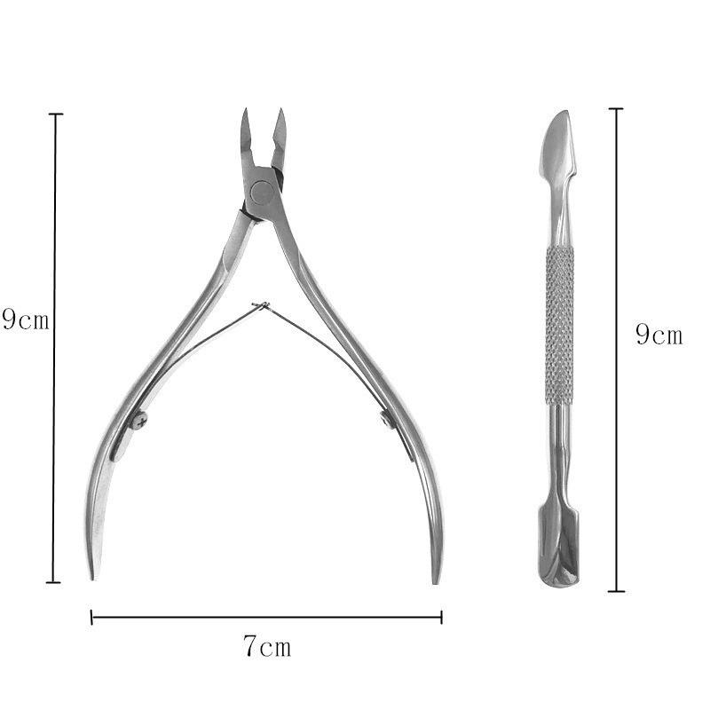 Stainless Steel Cuticle Nippers & Nail Clippers Set for Dead Skin Removal