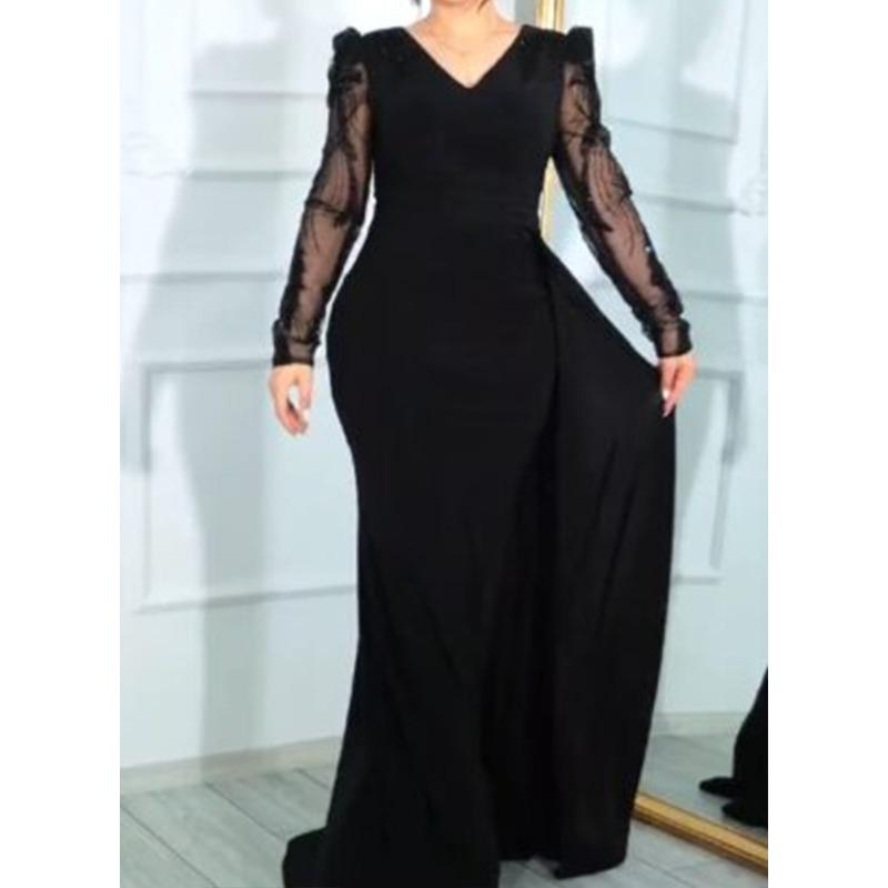 

2 New Dresses Evening Dresses Birthday Banquet Fashion Slim Sexy Dresses S чёрный