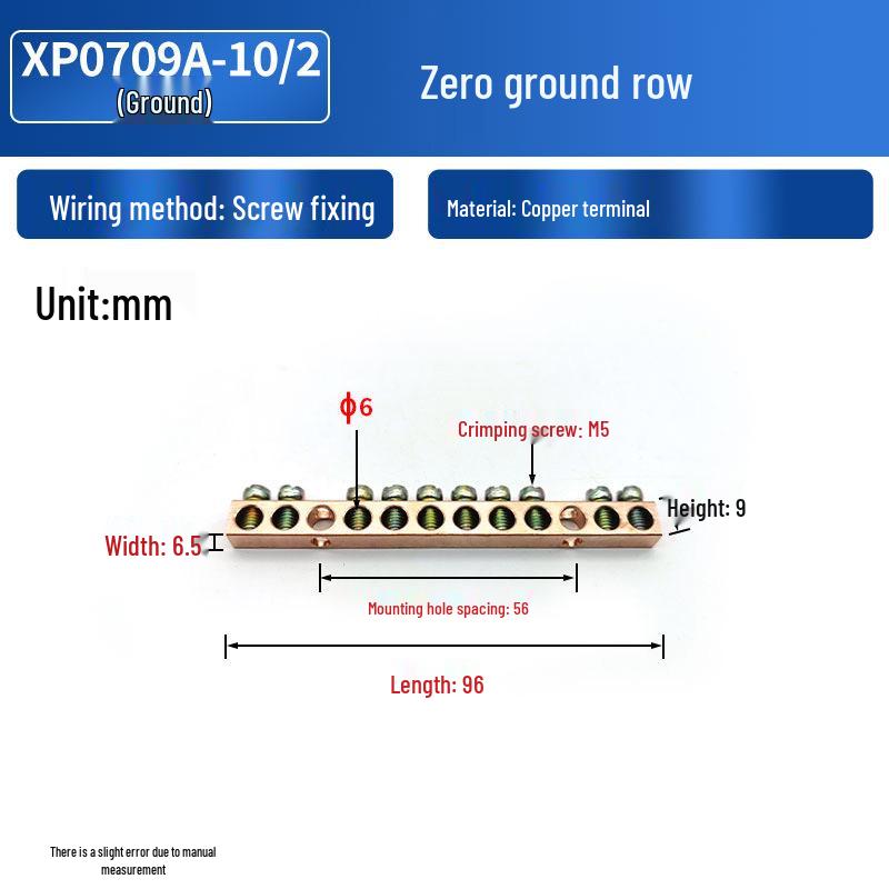 XP0709A White Transparent Cover Copper Terminal Blocks for Neutral and Grounding