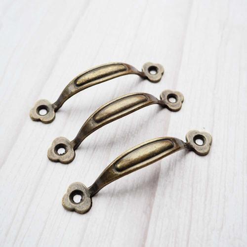 sempiterno Antique Handles, Retro Arched Pull Handles, Zinc Alloy Arched Box Handles, Antique Style Screws for Furniture, Wardrobe, Kitchen Cabinet, D