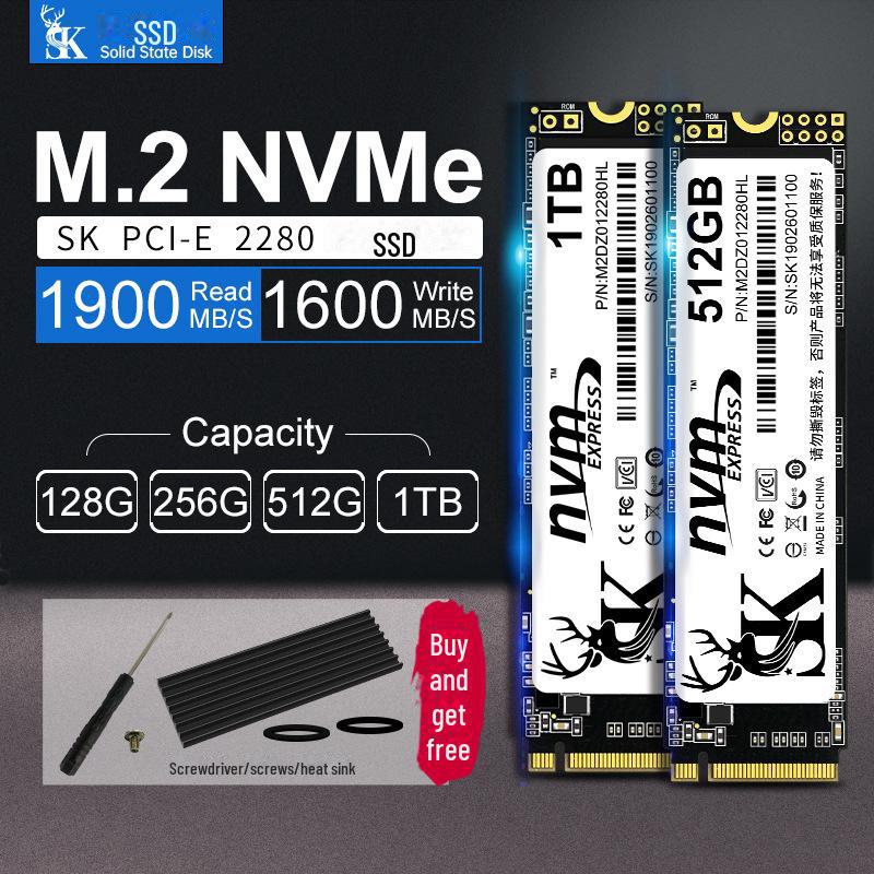 SK900 Solid State Drive (M.2 NVMe PCIe) 1TB, 512GB, 256GB for Desktop Computers