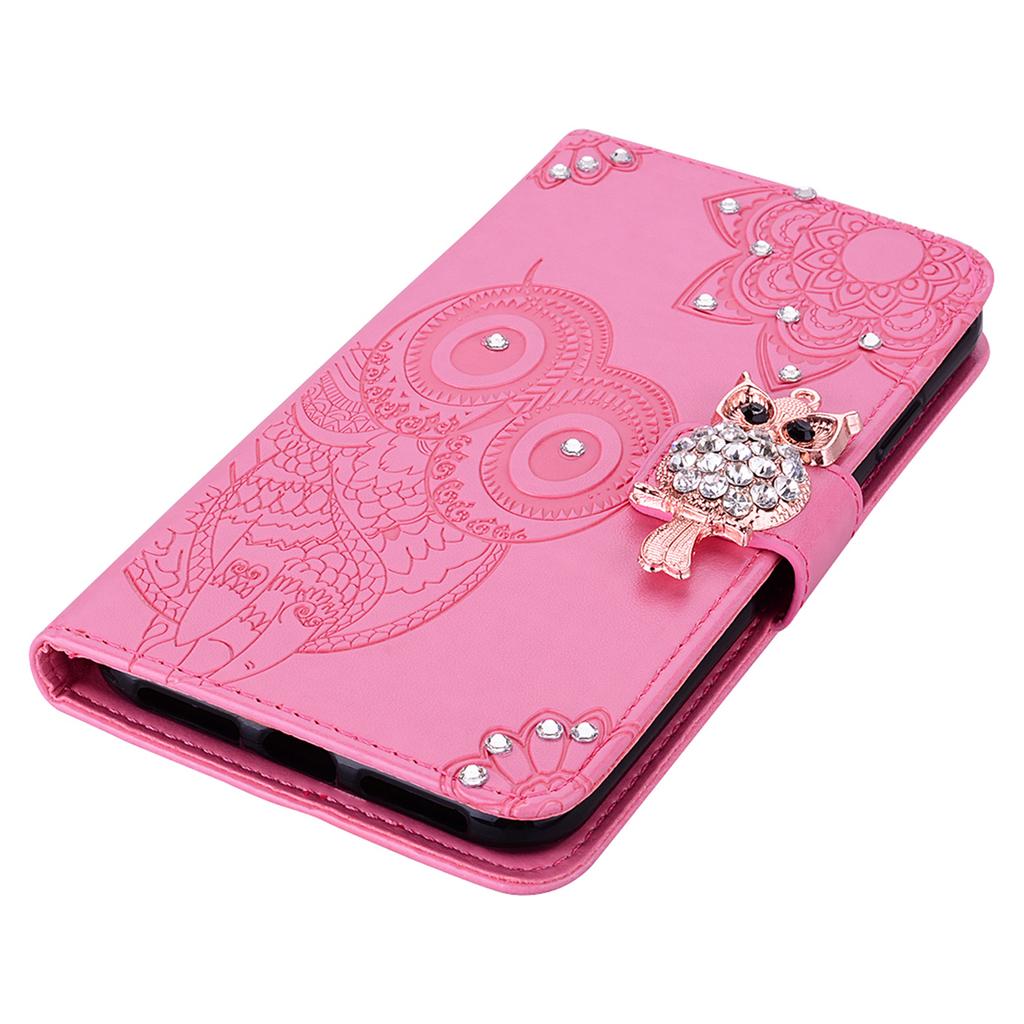 For Samsung Galaxy A35 5G Wallet Case Leather Phone Cover Owl Flower Imprinted