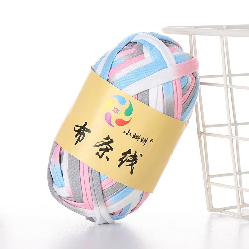 Needlework Knitting Crochet Yarn Printed Fabric Strips Line Colorful Segment Dyed Fabric Strips Line Handmade Diy Knitting Yarn Ball