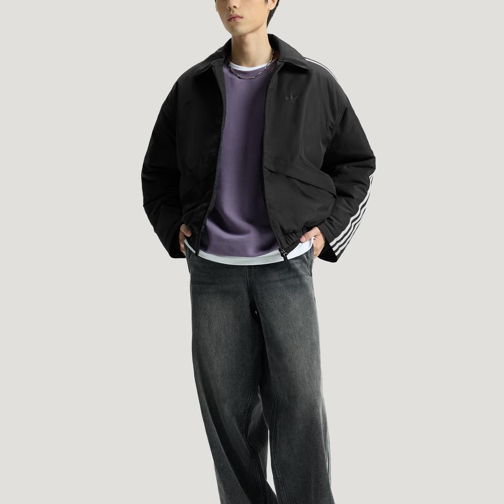 Adidas Originals FW25 Premium 3S Pad Warm Sports Loose Striped Cotton Jacket Men Jacket KS5336