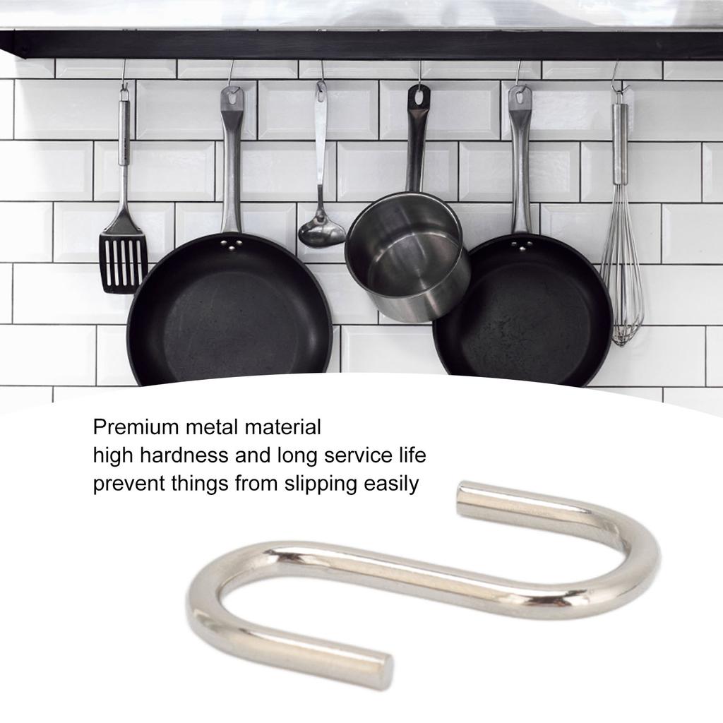 10Pcs S Shaped Hooks Strong Thickened Metal S Shaped Widely Used Small S Hooks for Clothes Bags Utensils