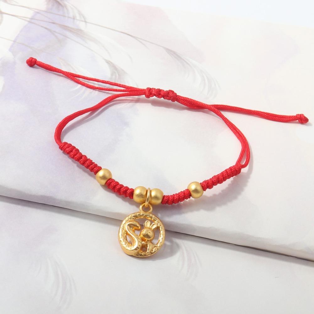 Chinese Style Lucky Red Rope New Year Fortune Bracelet Cute Snake Year Bracelet  Women
