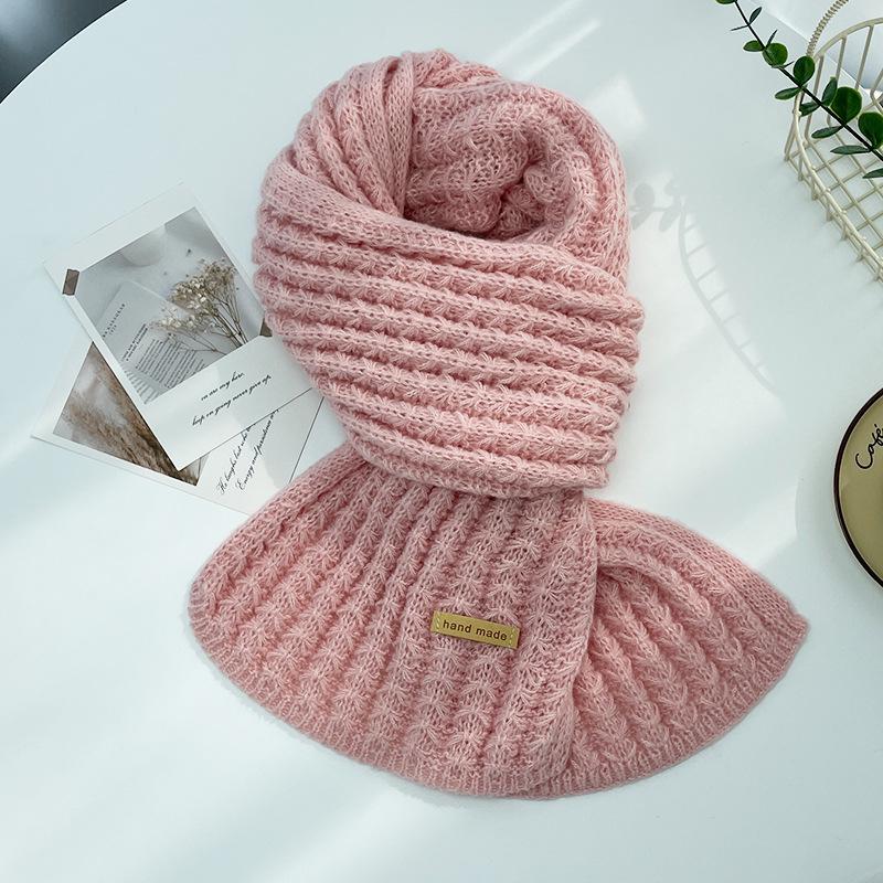 Wollstrickschal - Herbst/Winter Koreanischer Stil, Einfarbig, Vielseitiges Rot, Hochwertiger Nackenwärmer für Damen