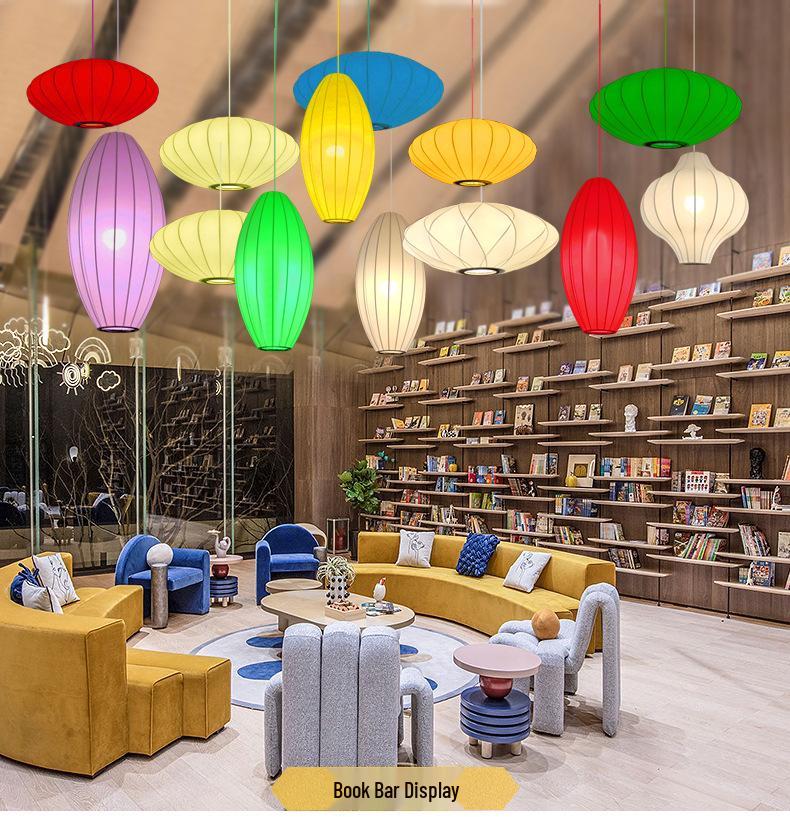 Zen Lantern: Japanese Silk Fabric Pendant Light for Bedroom, Dining Room, and Bar