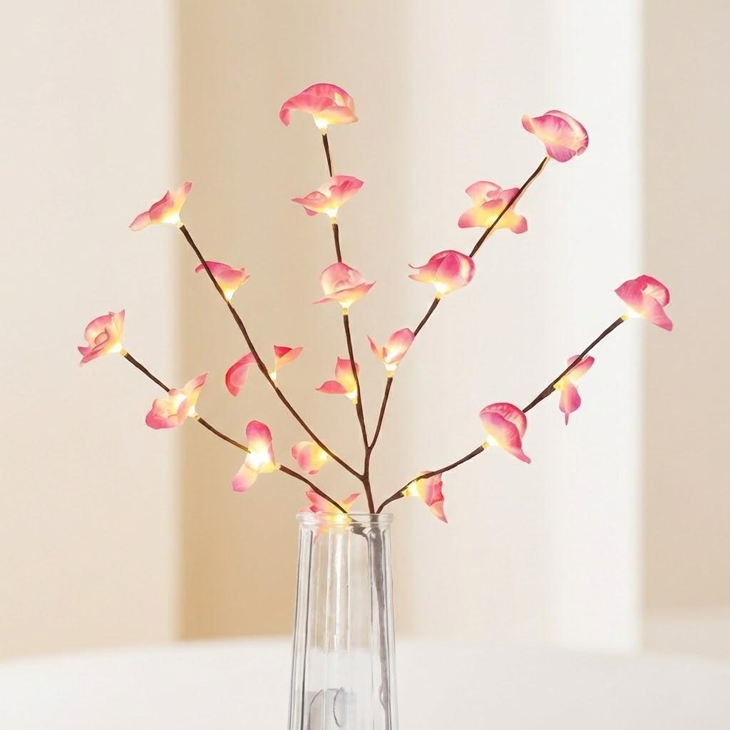 

LED Decorative Butterfly Orchid Branch Lights Christmas Holiday Home Bedroom Night Battery Operated Lighting фіолетовий