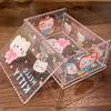 Hello Kitty Storage Box Cute Acrylic Flip Desktop Storage Box Dust-Proof Ornaments Removable Home Decora