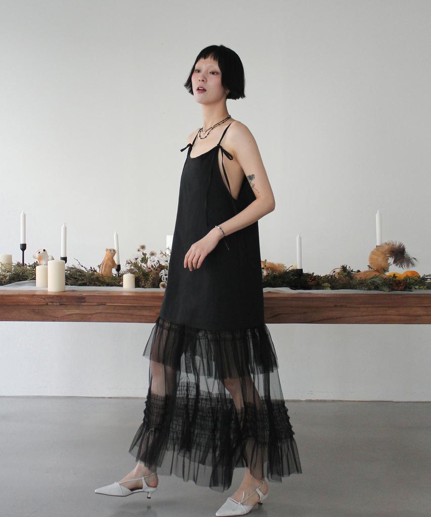 RUBATI Tulle Layered Maxi Dress_Black
