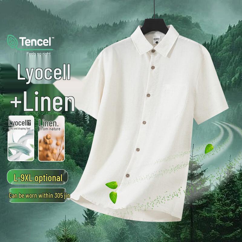 Men s Tencel Blend Short Sleeve Shirt 3XL
