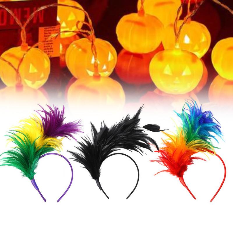New Retro Rainbow Feather Headband For Kids Ideal For Halloween Parties And Celebrations