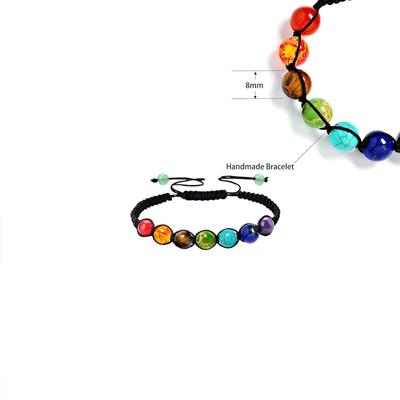 Colorful Crystal Woven Bracelet Handmade Unshaped Crystal Bracelet Yoga Energy Stone Woven Bracelet