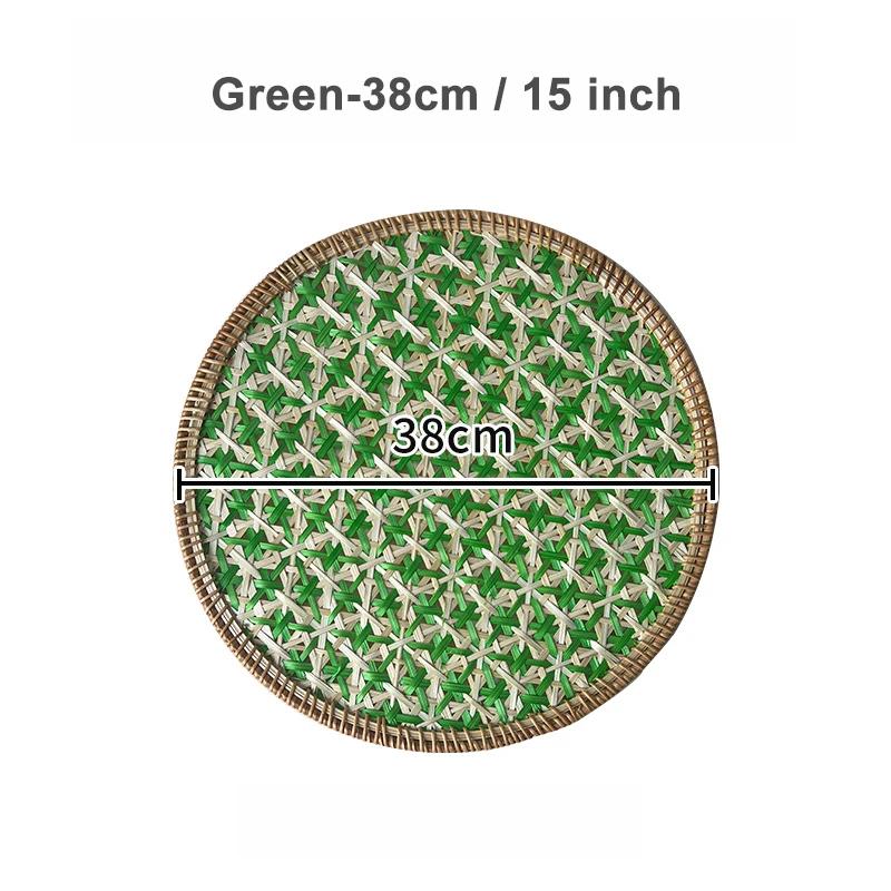 Nordic Rattan Decorative Tray Natural Wicker Handwoven Home Decor Rattan Insulation Mat Southeast Asian Ethnic Wall Decoration