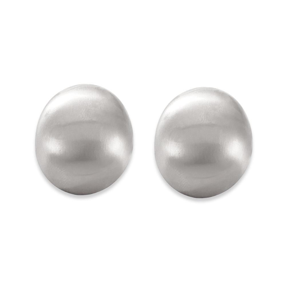 Niche Punk Geometric Gold-Plated Titanium Oval Stud Earrings - Trendy Hip Hop Style Accessories