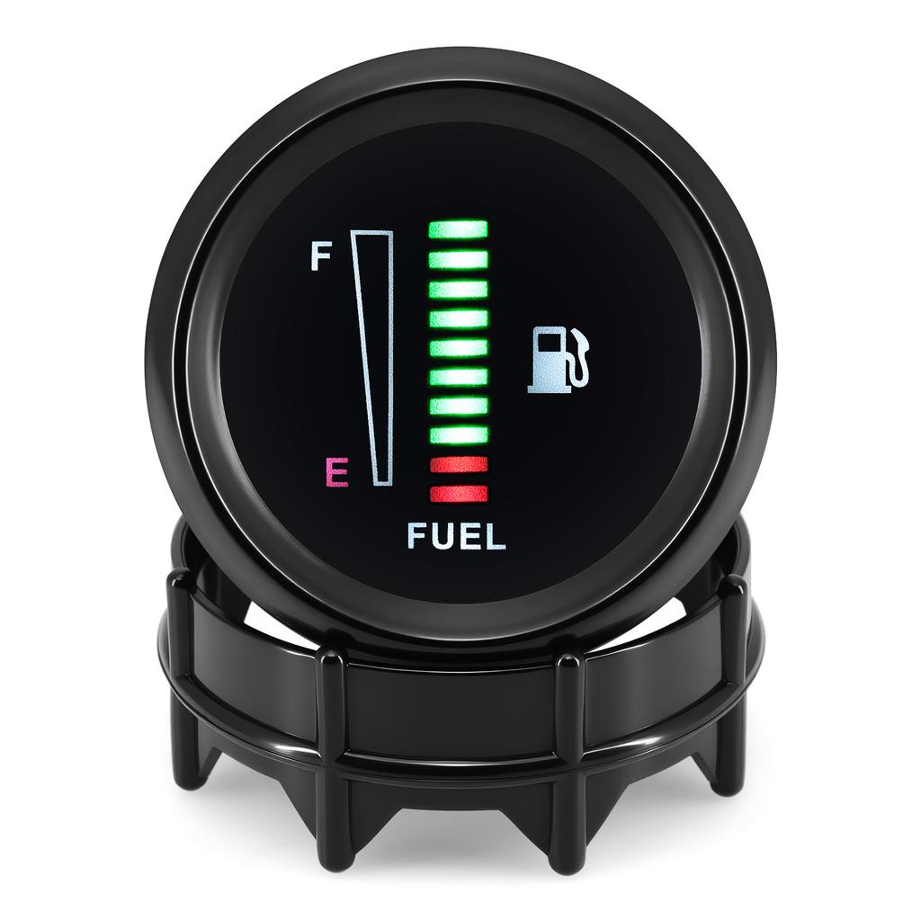 2" 52mm Car Fuel Level Gauge 240~33ohm Fuel Float Sensor Electronic Display 12V Automotive Gauge 10 LED Oil Tank Level Indicator