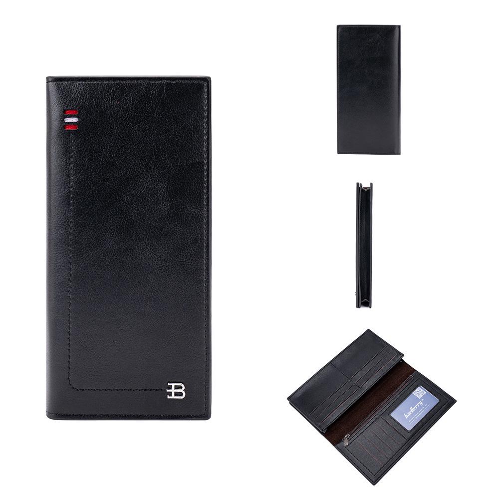 Baellerry Men's Retro Long Wallet with Multi-Card Slots and Money Clip