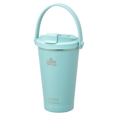 ThermoWall Vacuum Insulated Tumbler 480ml Ash Blue 81286133 Camping Mug Bottle Slim Design Lightweight Keeps Drinks Hot or Cold Direct Drinking