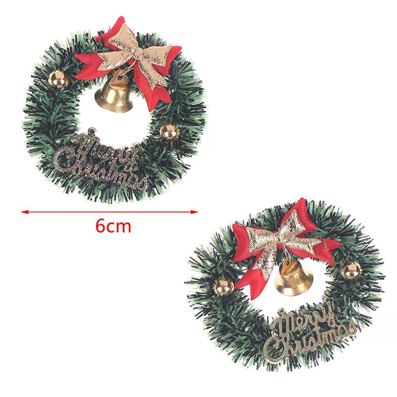 1Pc 6Cm Miniature Wreath Doll House Christmas Tree Wall Baking Decoration Dollhouse Access Children Toy Gift Kid Navidad