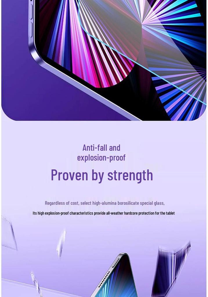 iPad Air 7/6 Pro Dust-Free Tempered Screen Protector Film with Quick Application