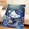 Game Lumine Genshin Impact Diluc Chibi Flannel Soft Warm Plush Blanket Sofa Living Room Pet Hogar Bedroom Gift Home Car Portable