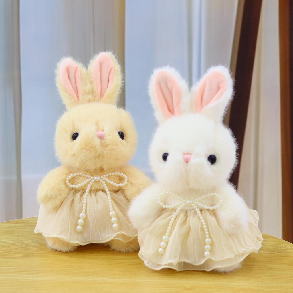 New Gauze Skirt Rabbit Doll Plush Toy Rag Doll Cartoon 8-inch Claw Machine Doll Girl Birthday Gift