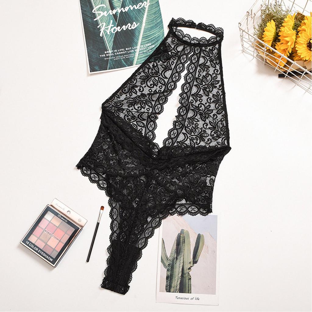 Women's Sexy See-Through Underwear Ultrathin Lace Sexy Lingerie Romper Bodysuit