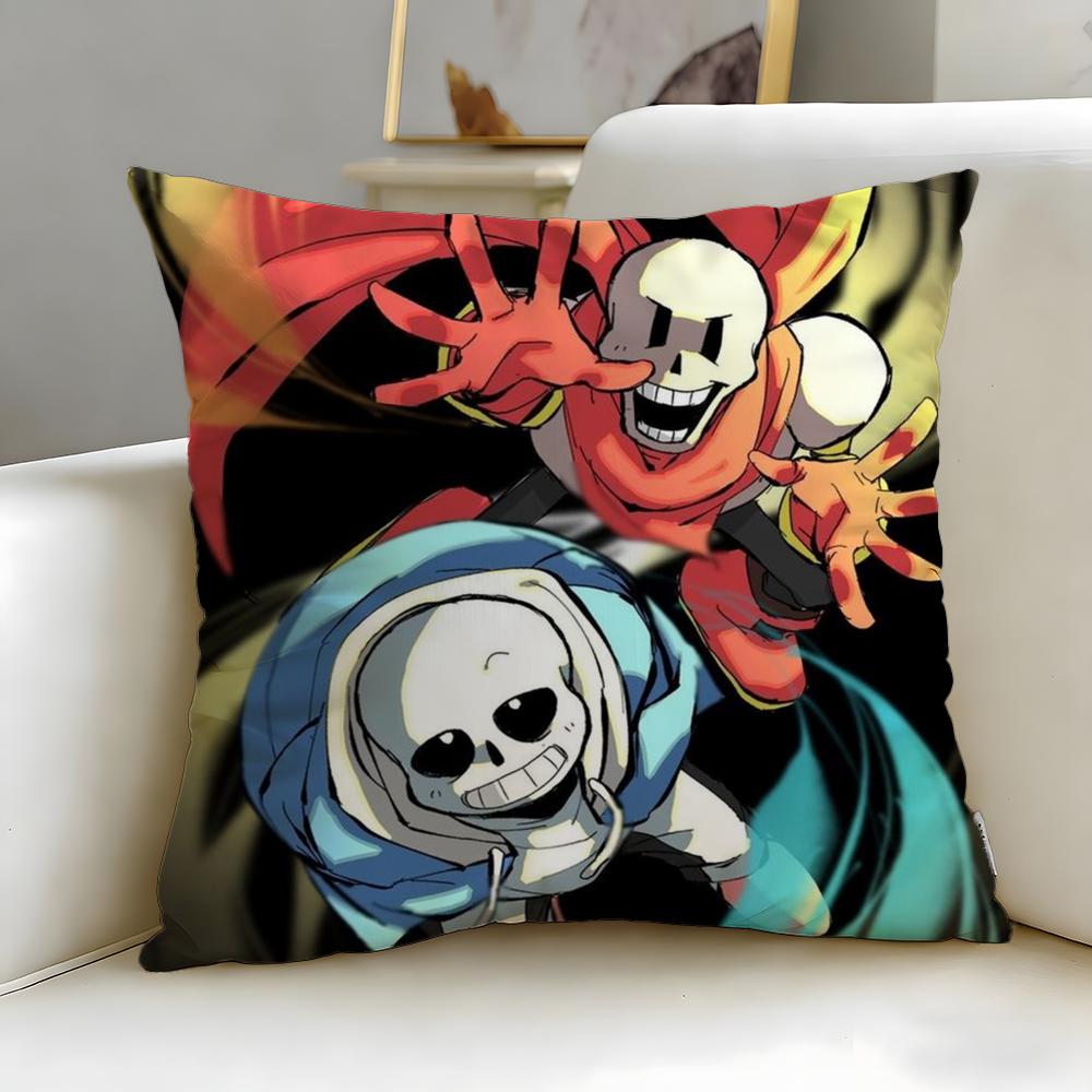 classic game Undertale Cushion Cover Soft  EasyWash Pillow Case  Versatile for Couch Bed Travel and Office