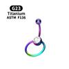 G23 Titanium Diamond Navel Ring - Captive Ball Belly Button Piercing 2023 New Titanium Alloy.